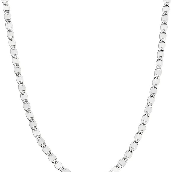Italian 925 Sterling Silver Sparkle Mirror Link Chain Necklace for Women, Made i - Picture 1 of 6